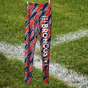 Denver Broncos NFL Static Leggings Orange Blue Women XS Team Apparel